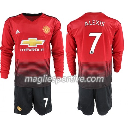 Completo Calcio Manchester United ALEXIS 7 Bambino Divisa Prima 2018/2019 ML